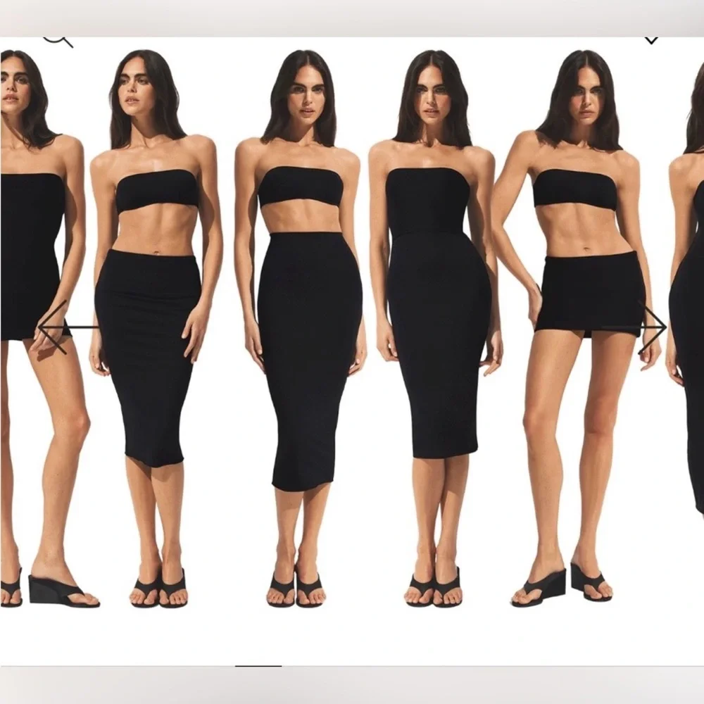 SKIMS Black Convertible Swim Tube Dress Small NWT - Picture 4 of 6